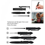 Multifunction Tactical Pen Self Defense Emergency Survival Tool Glass Breaker Tungsten Steel Writing Pen Outdoor Rescue Escape